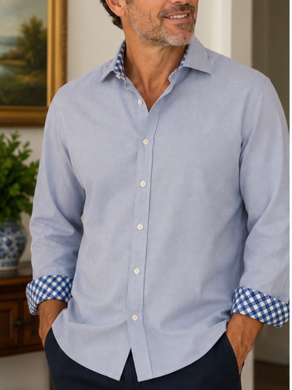 Classic prep cotton THOMAS DEAN XXL Dress Shirt *2 for 20*